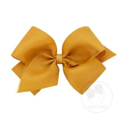 Mini King Grosgrain Bow- Mustard