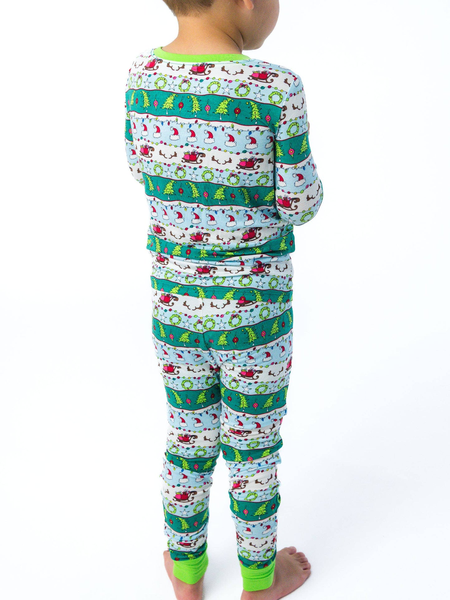 SoftSnooze™ Kids Bamboo Viscose Festive Fair Isle Long Sleeve Pajama Set