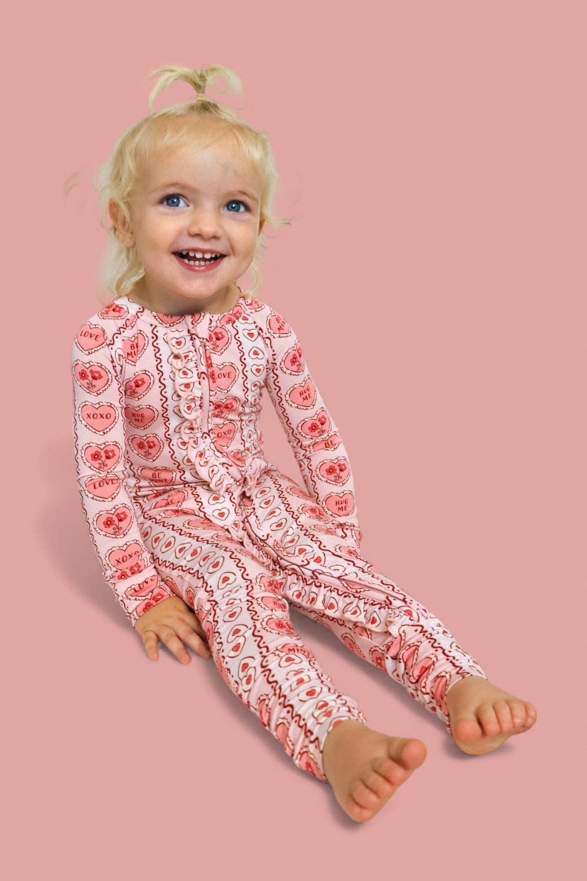 CANDY HEARTS DREAM RUFFLE ROMPER