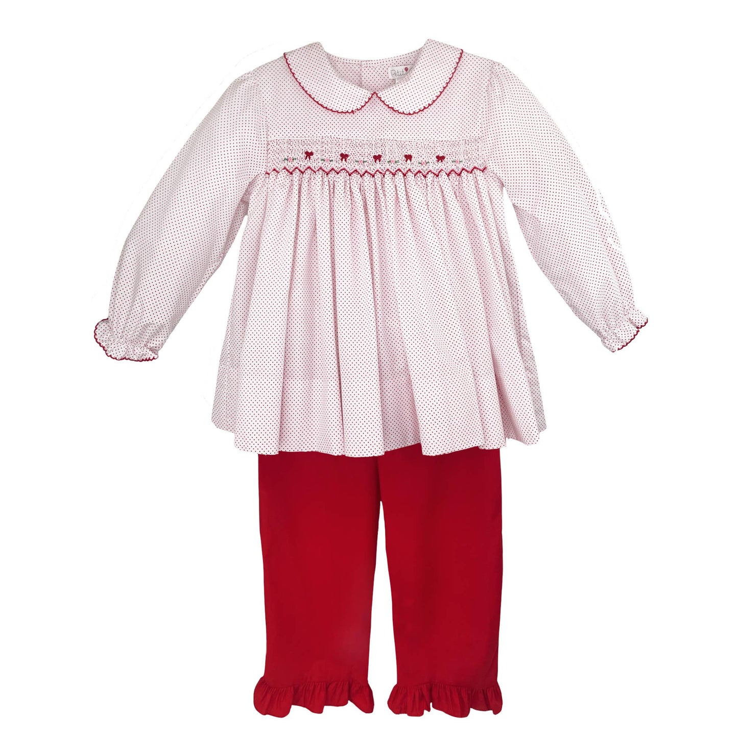 Top and Pant Set with Corded Smocking