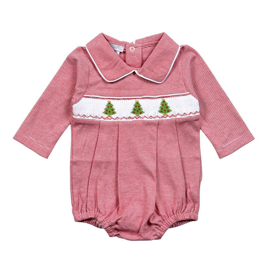 Christmas Trees Hand Smocked Bubble