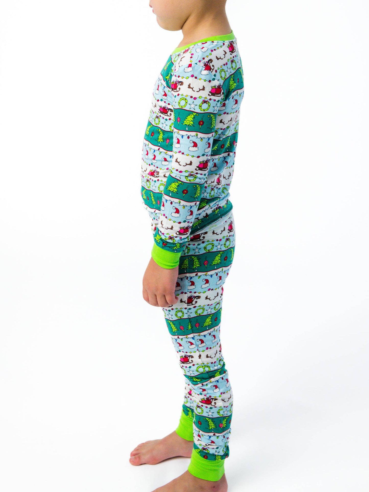 SoftSnooze™ Kids Bamboo Viscose Festive Fair Isle Long Sleeve Pajama Set