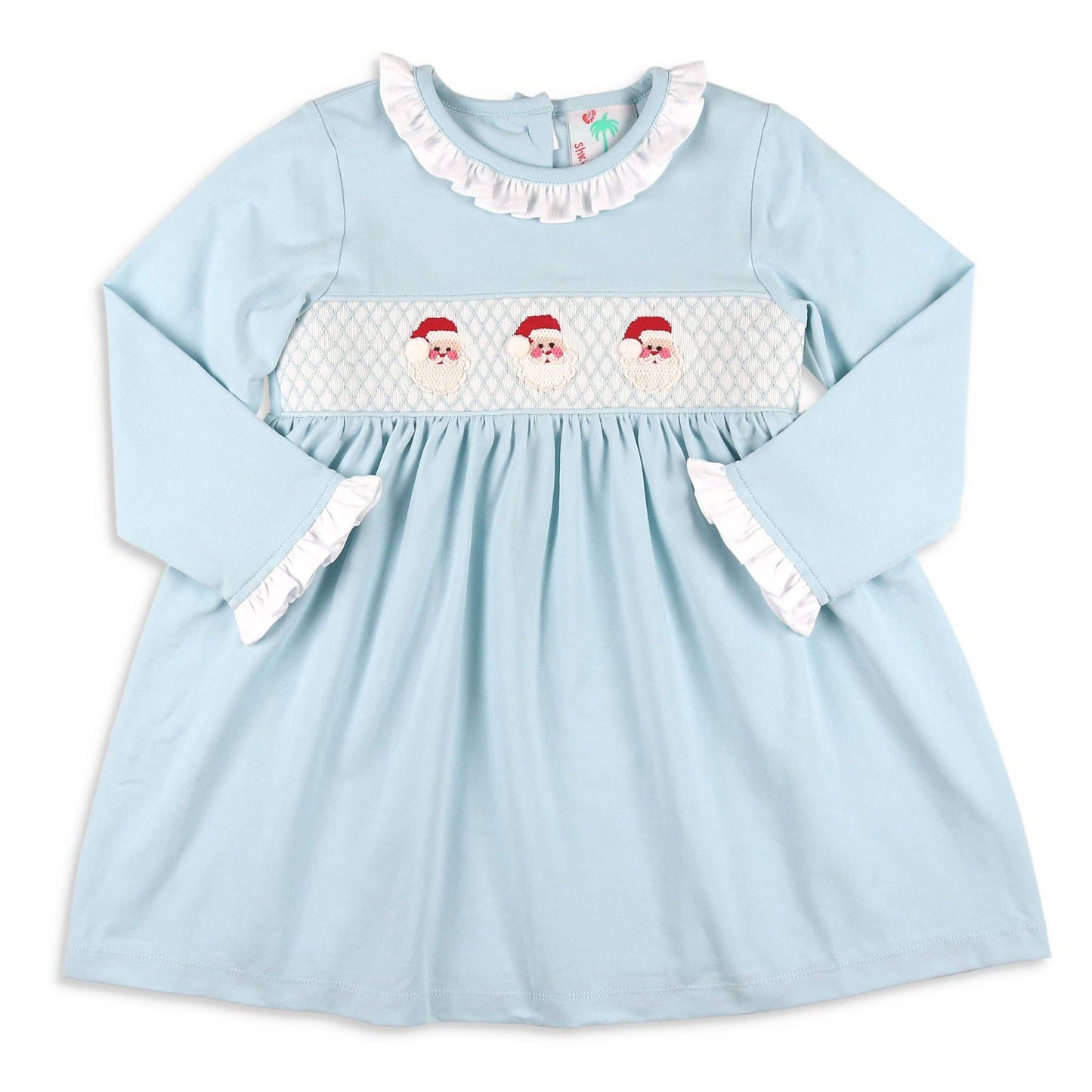Girls Smocked Dress - Jolly Santa