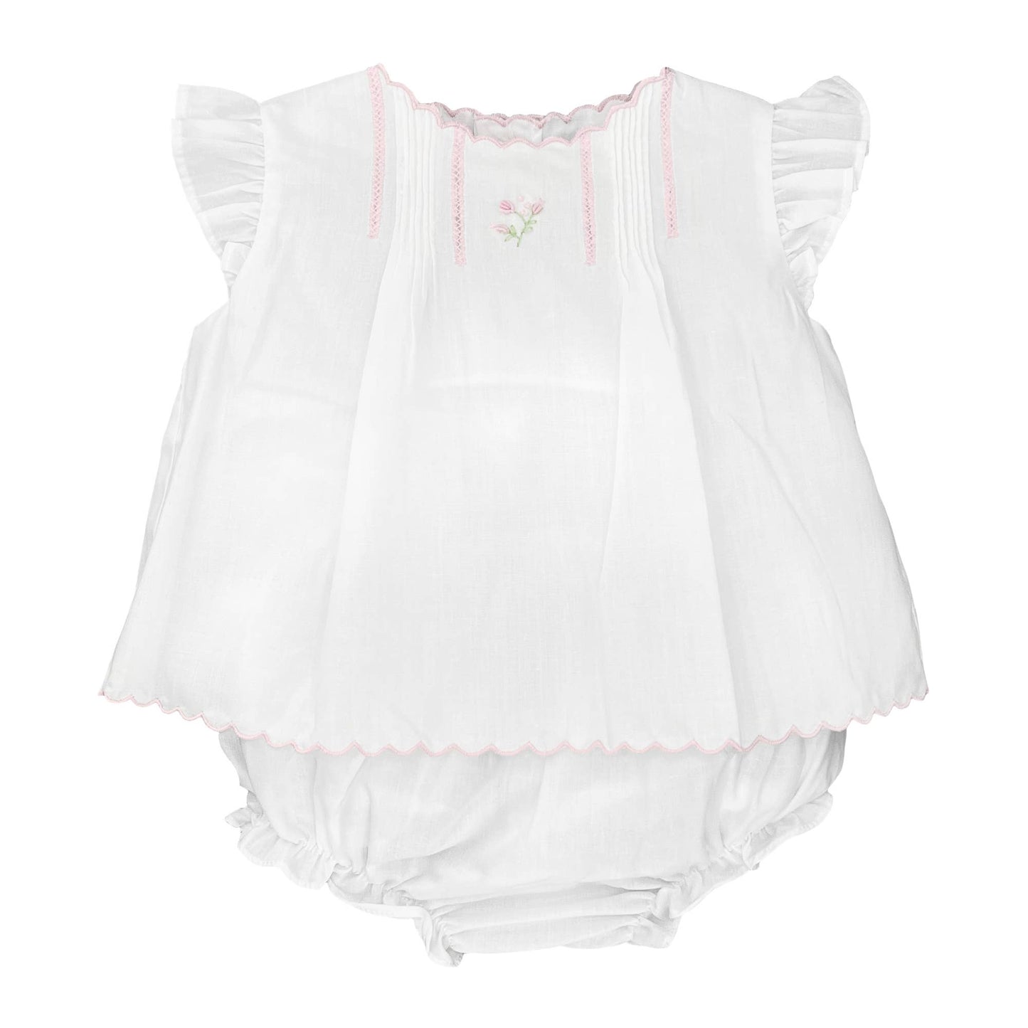 Flower Embroidered Heirloom Diaper Set