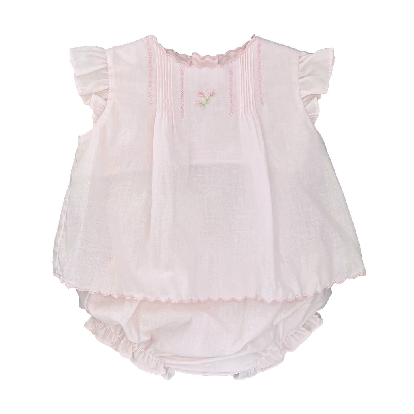 Flower Embroidered Heirloom Diaper Set