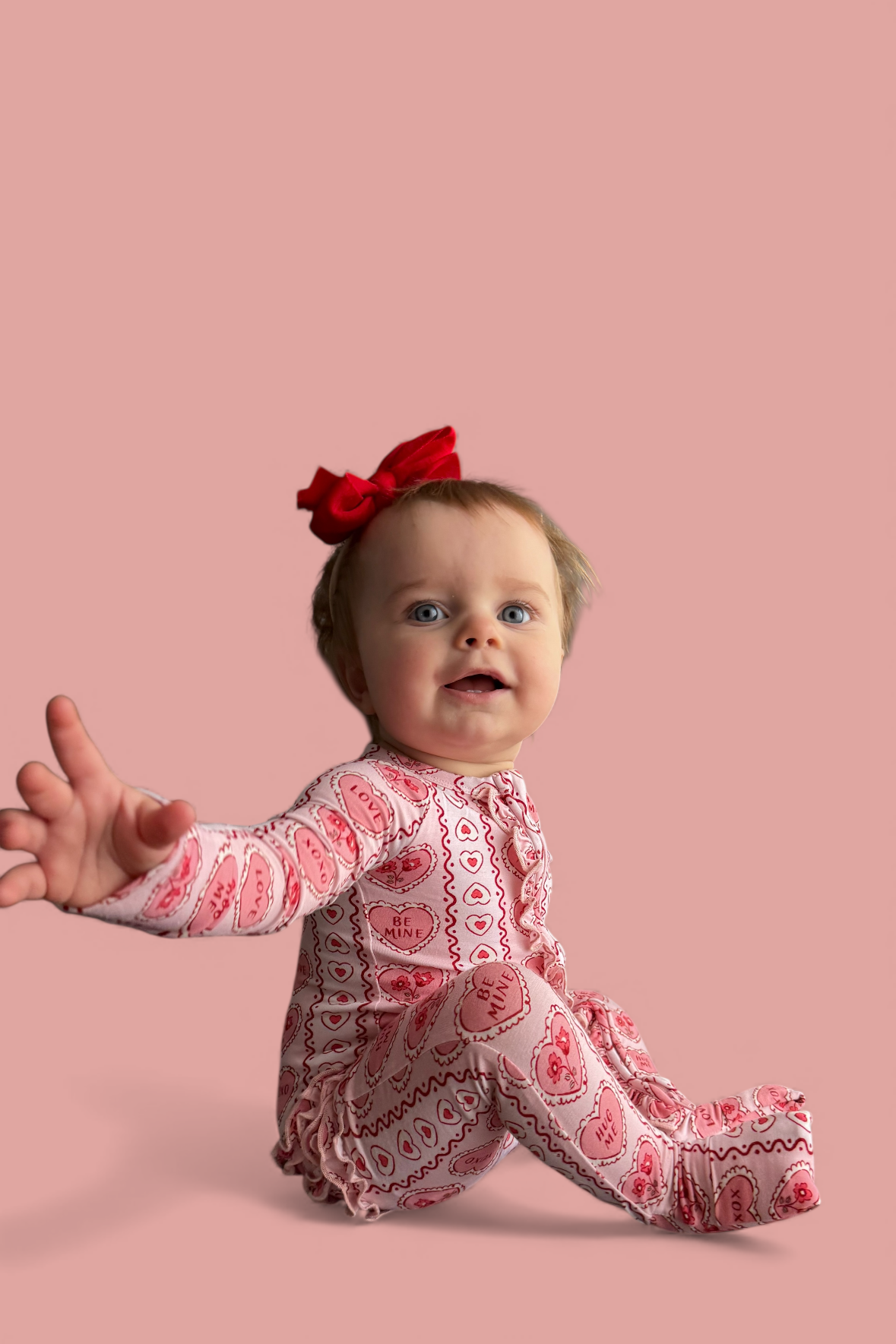 CANDY HEARTS DREAM RUFFLE ROMPER