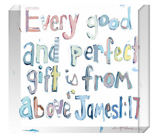 "James 1:17" acrylic shelfie