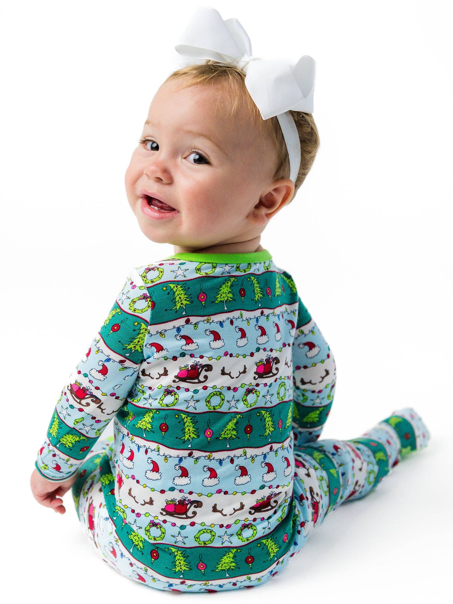 SoftSnooze™ Baby Bamboo Viscose Festive Fair Isle Footed One Piece Pajama