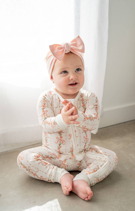 Springtime Floral Garland 🌸🎀 | Kids Convertible Zippy PJ