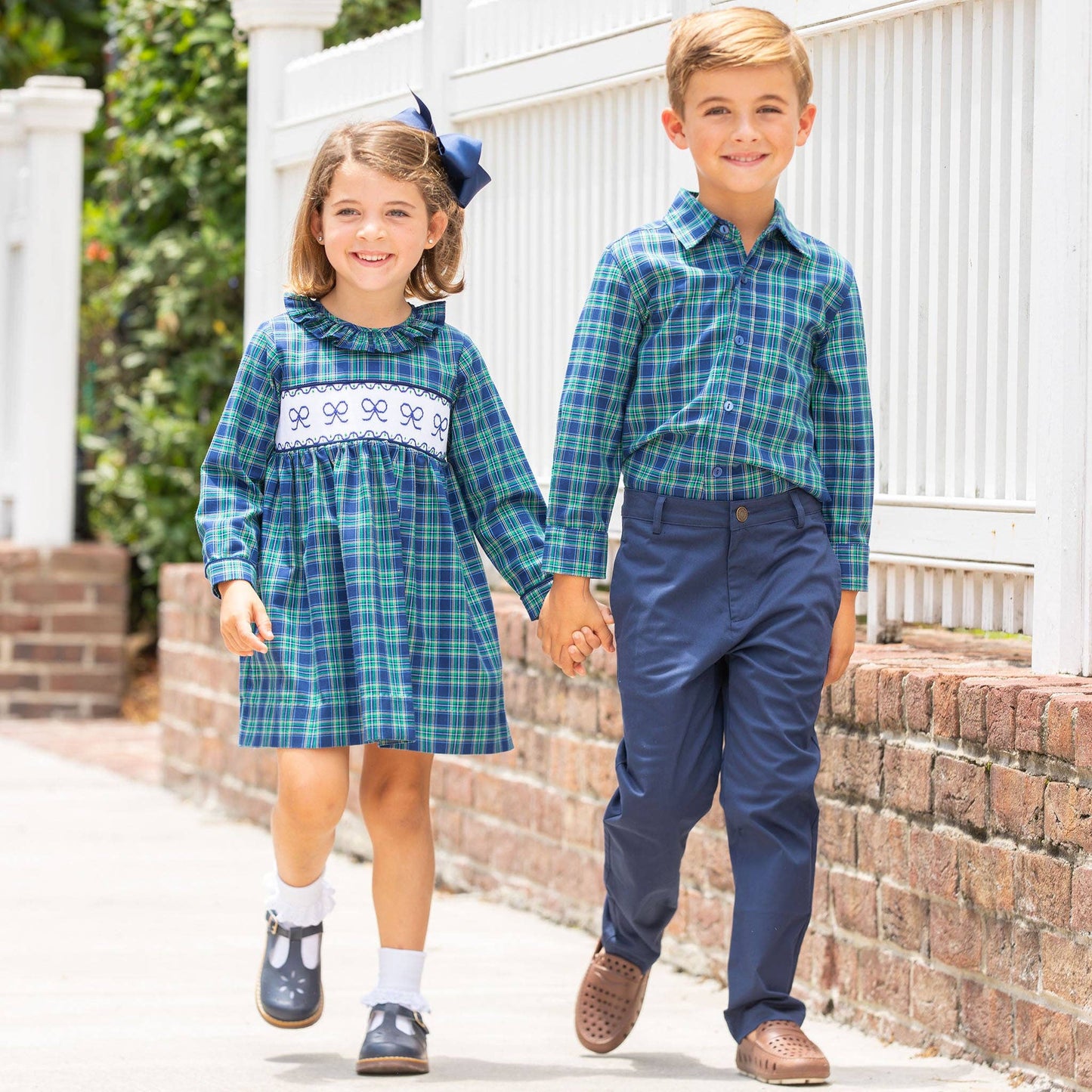 Girls Smocked Dress - Midnight Tartan