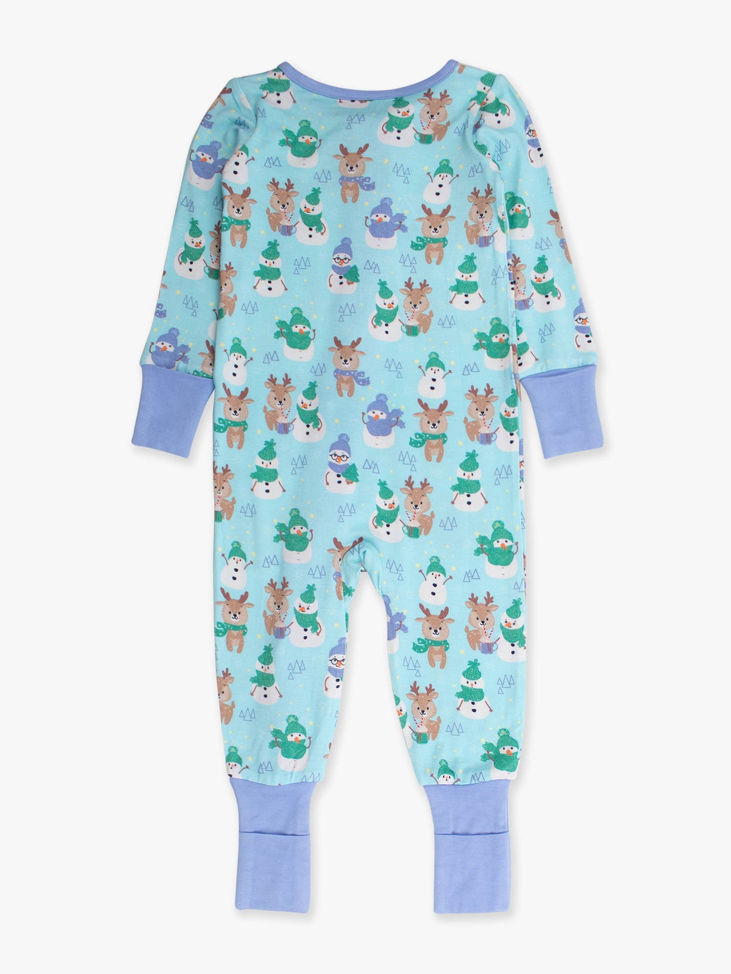 SoftSnooze™ Baby Bamboo Viscose Snowy Sidekicks Convertible One Piece Footie Pajama