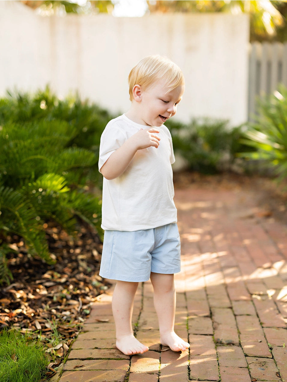 Smith Light Blue Twill Kids Shorts