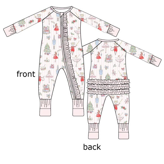 The Nutcracker Noel Ruffle Zippie - Pink * ETA 09/30