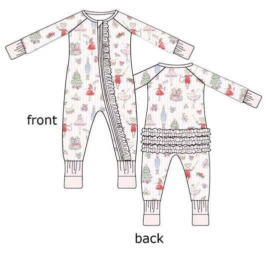 The Nutcracker Noel Ruffle Zippie - Pink