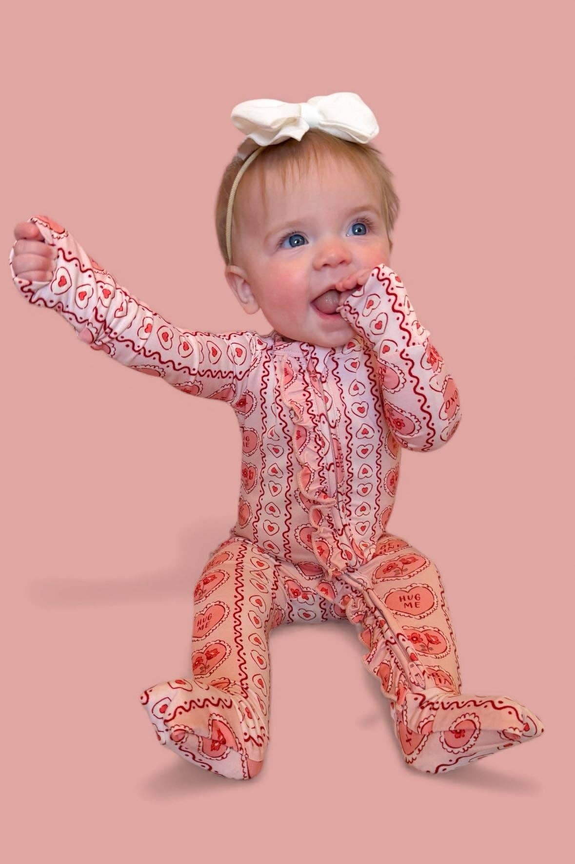 CANDY HEARTS DREAM RUFFLE ROMPER