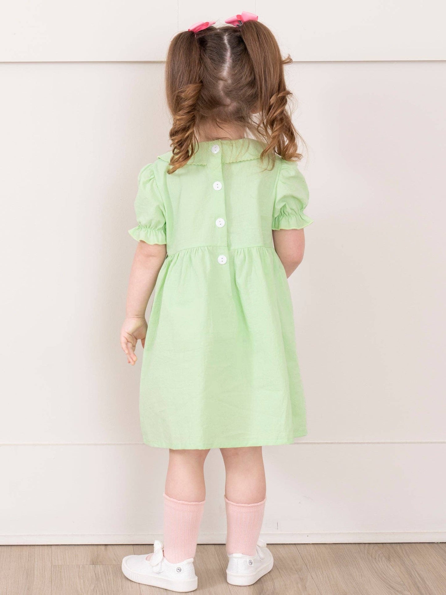 Soft Green Smocked Easter Dress