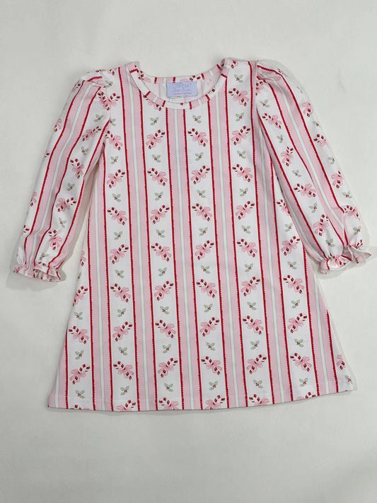 Charlotte Long Sleeve Play Dress- Candy Cane Kisses