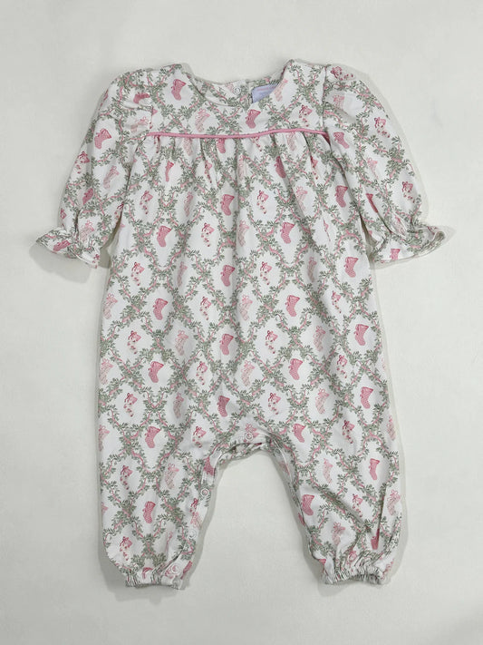 Ruthie Romper- Evergreen Bows (Pennington Bay Pink)