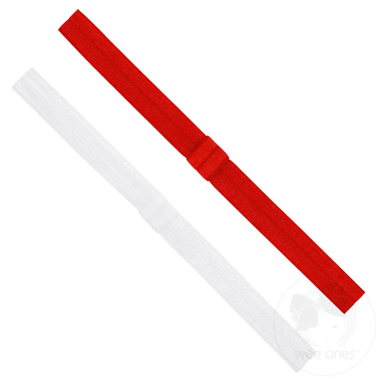 Add-A-Bow Elastic Girls Baby Bands - Two Pack - RED & WHT