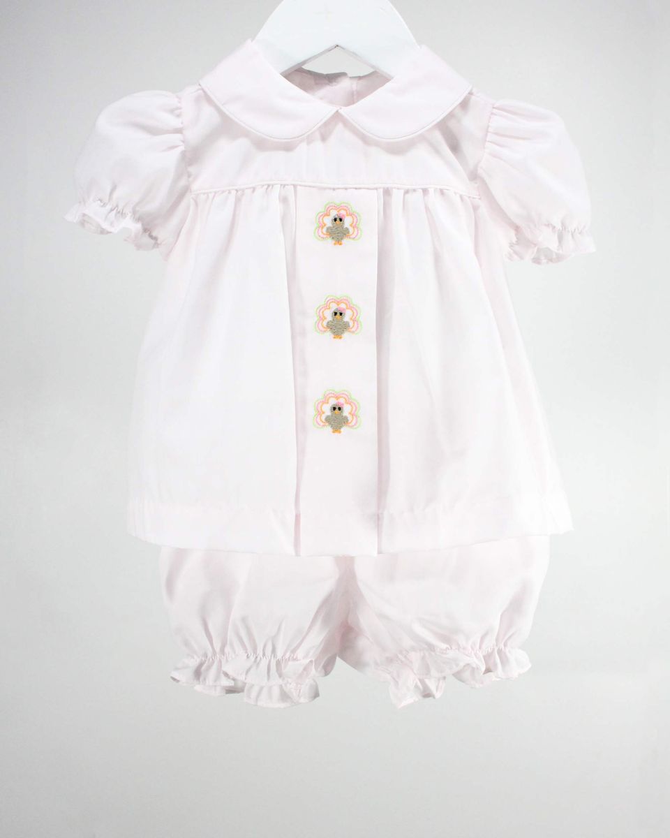 Turkeys on Pink Bloomer Set