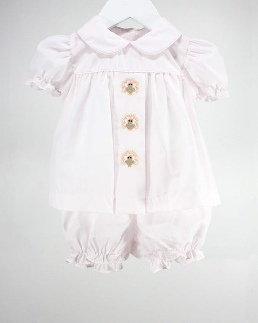 Turkeys on Pink Bloomer Set