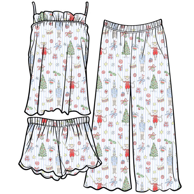Women's Nutcracker Noel 3-Piece Tank Top Set - Blue * ETA 09/30