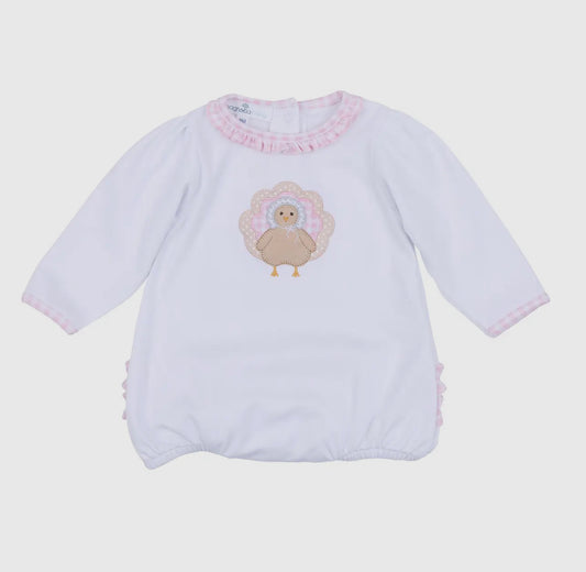 Pilgrim Pals Long Sleeve Ruffle Bubble - Pink