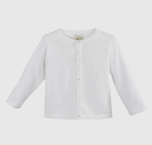 Ladder Edge Cardigan Sweater - White