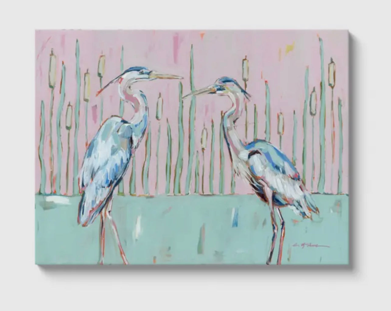 Pink Heron Canvas