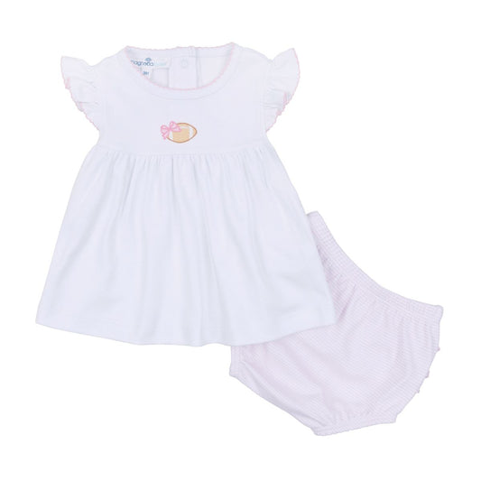 Touchdown Cutie Pink Emb Ruffle Flutters Diaper Cover Set