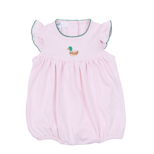 Mini Mallard Embroidered Flutter Bubble - Light Pink