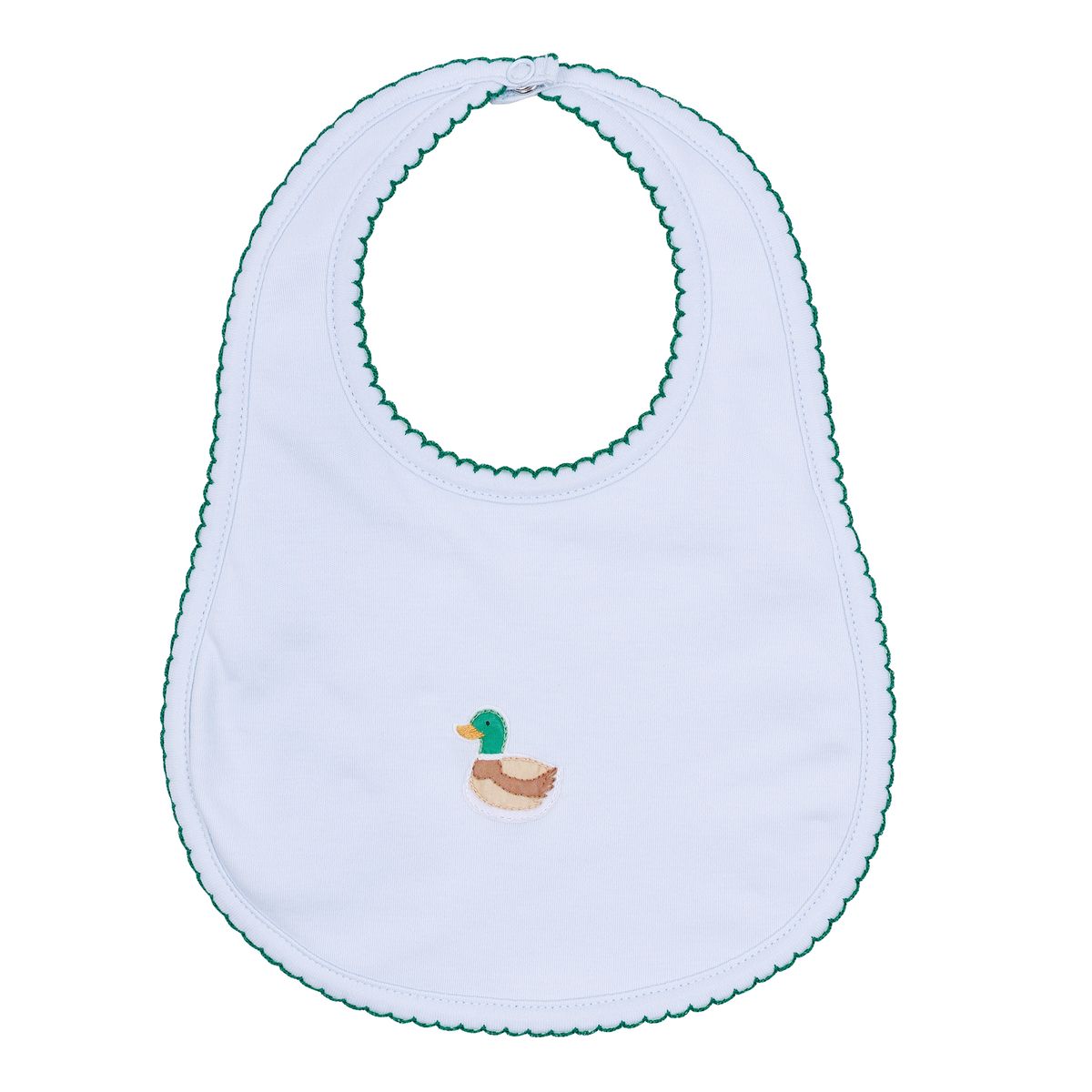 Mini Mallard Embroidered Bib - Light Blue