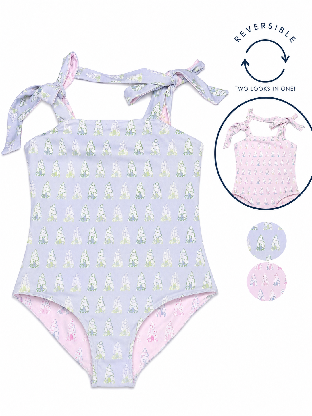 Women’s Reversible Pink/Blue Sand Crabs Swim