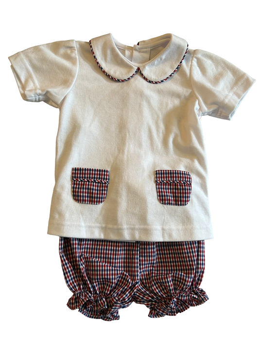 Lullaby Baby- Collared Top and Bloomer Set