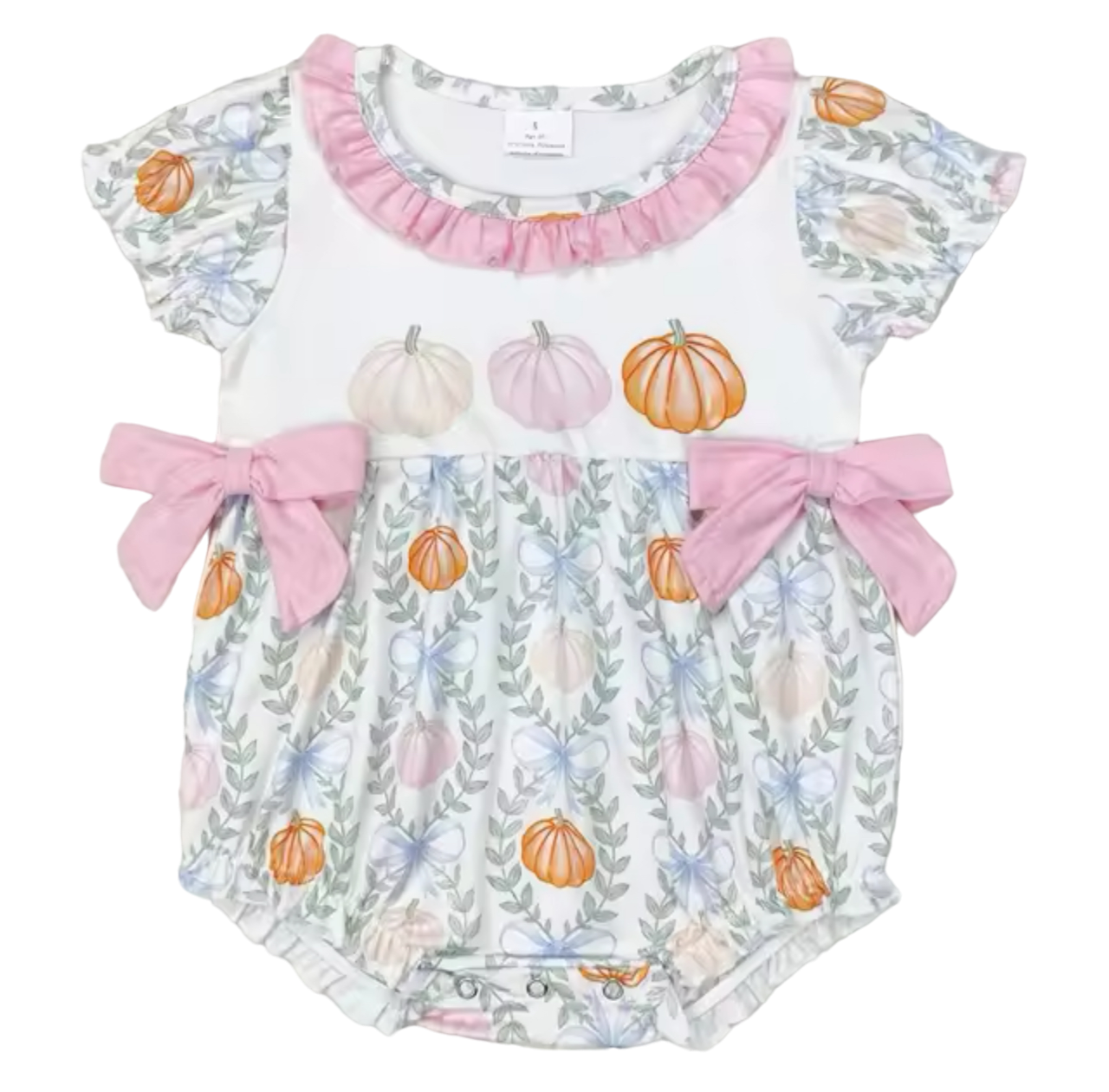 Girls Bow Pumpkin Bubble