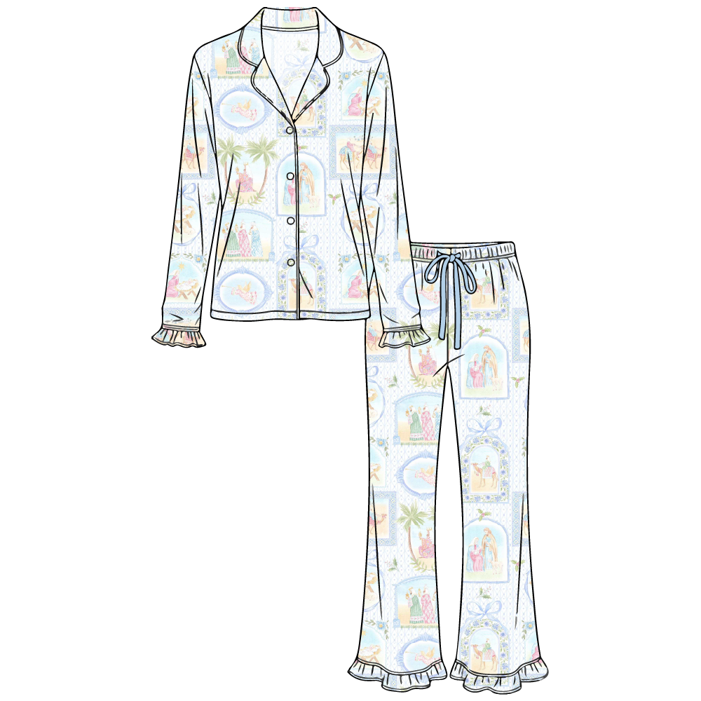 A Silent Night Ruffle Pajamas - * ETA 09/30
