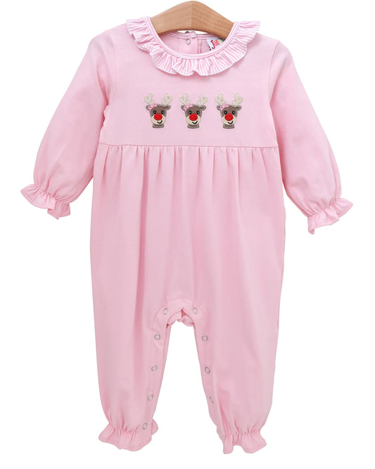 Run Run Rudolph Ruffle Romper