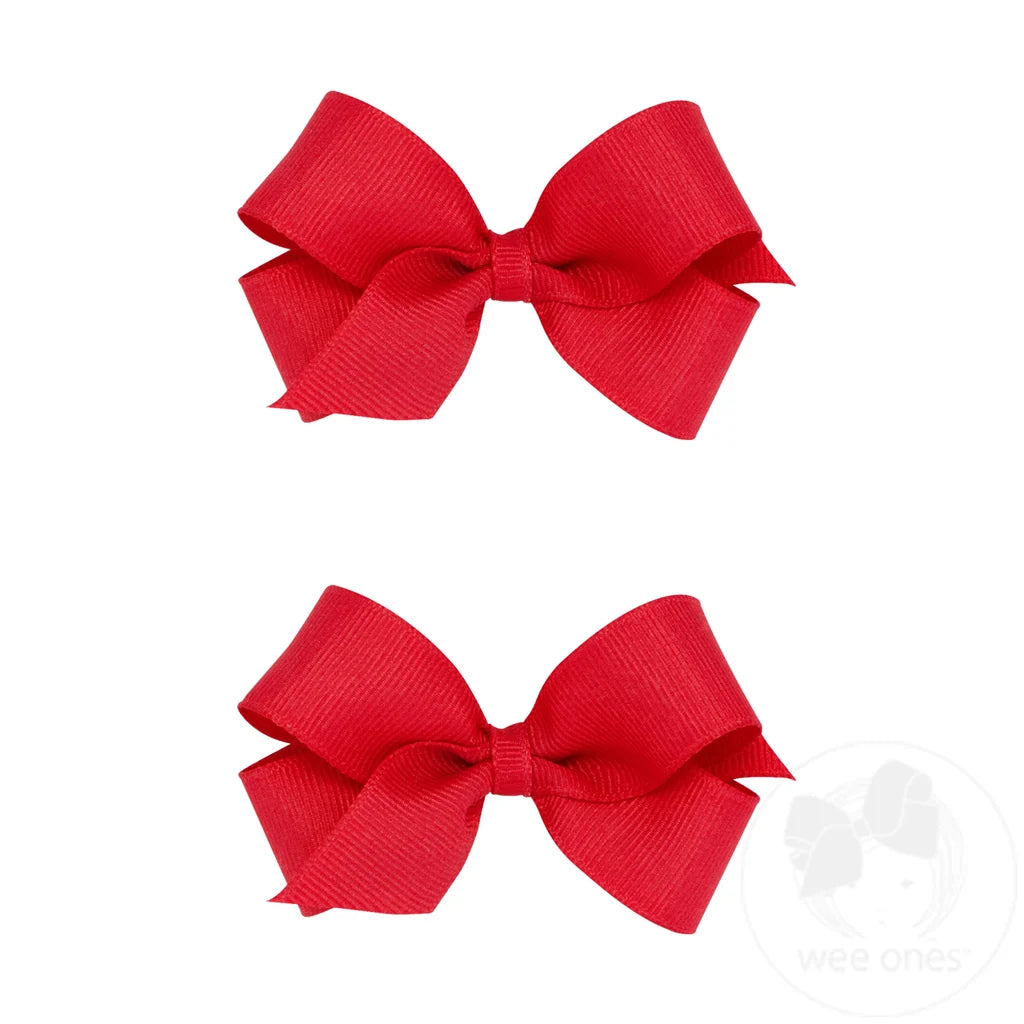 Mini Grosgrain Hair Bow Two Pack