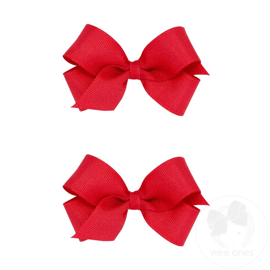 Mini Grosgrain Hair Bow Two Pack