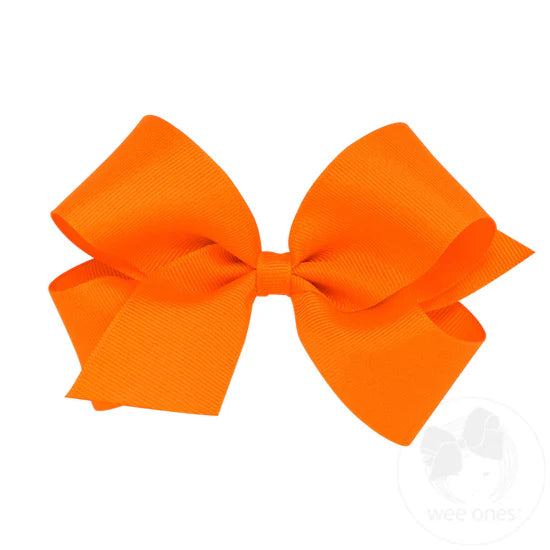 Medium Classic Grosgrain Hair Bow- Orange