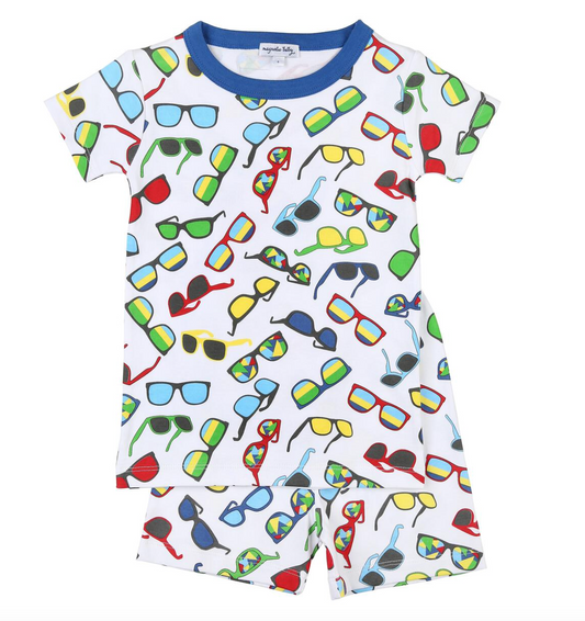 Magnolia Baby Little Boys Blue My Shades Sunglasses Print Short Pajamas