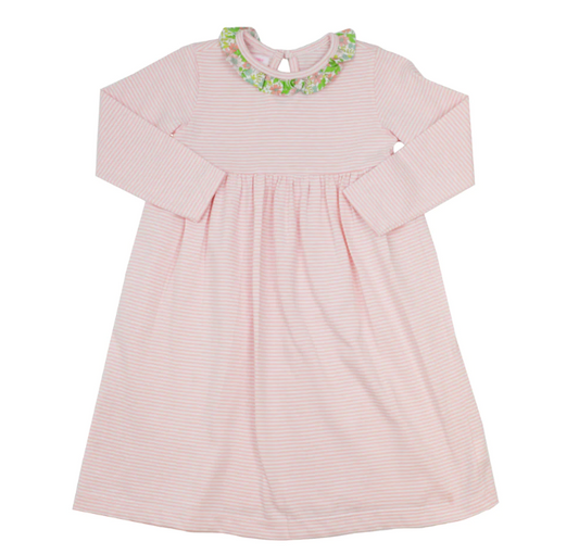 Peggy Green Cici Dress-Pink Candy Stripe with Honey Crisp Floral