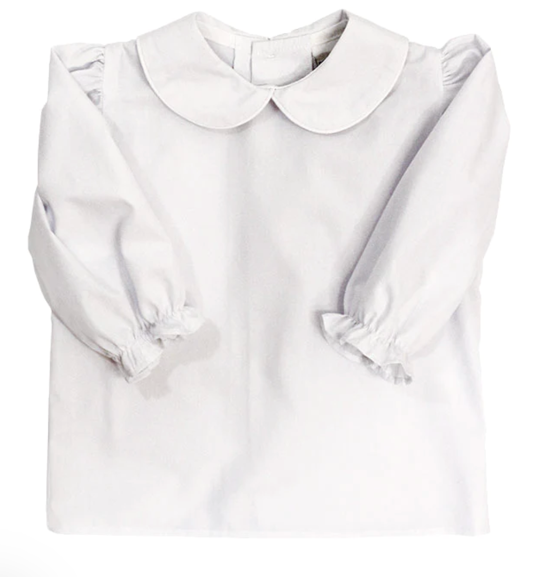 Bailey Boys Girls Long Sleeve Button Back Shirt-White