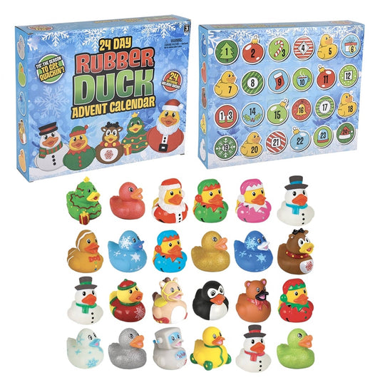 24 Pcs Advent Calendar Rubber Ducky Christmas Kids Toy