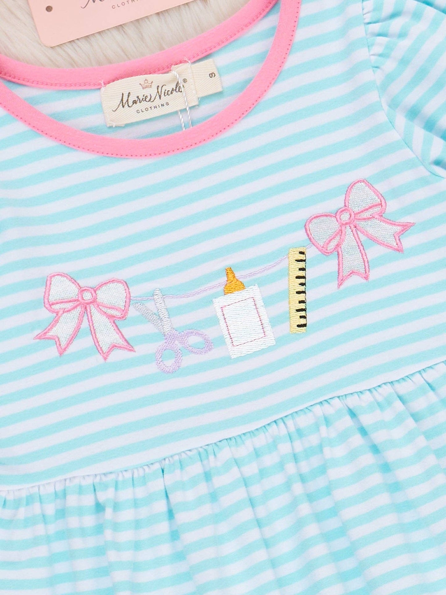 Classroom Bows Striped Ruffle Outfit