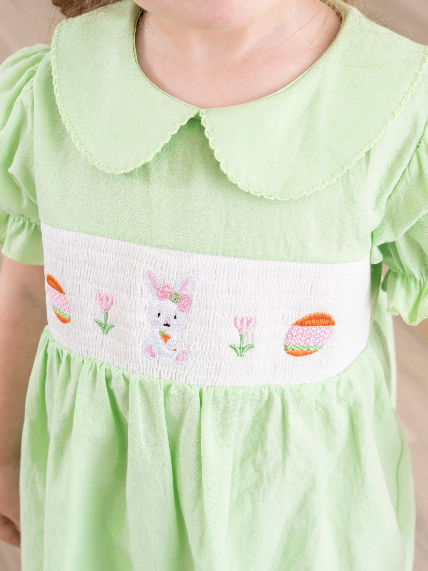 Soft Green Smocked Easter Dress