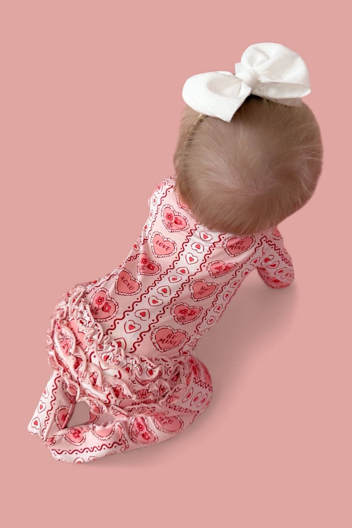 CANDY HEARTS DREAM RUFFLE ROMPER