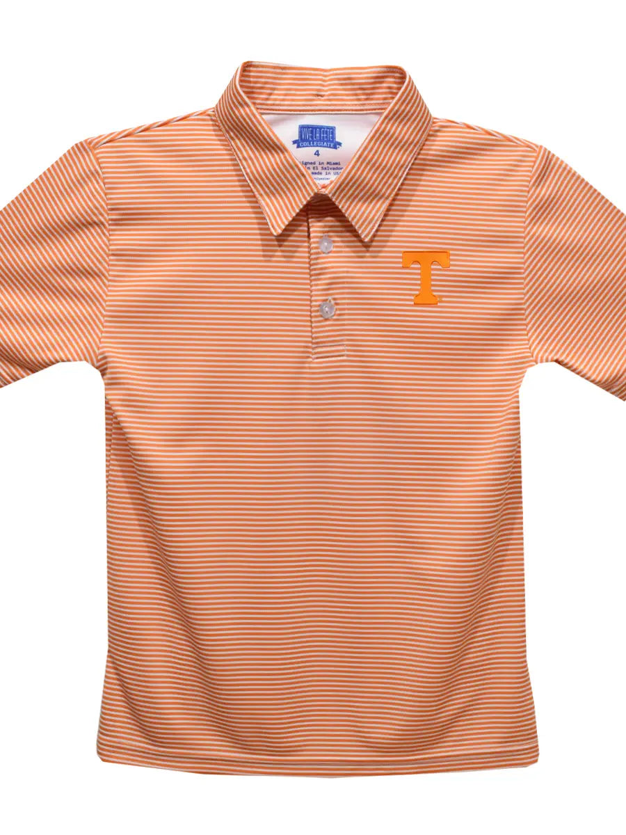 Tennessee Vols Embroideredred Orange Stripes Polo Shirt