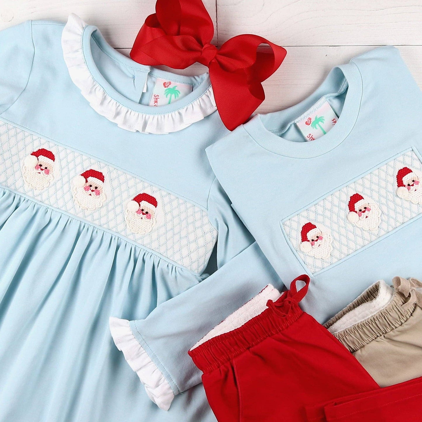 Girls Smocked Dress - Jolly Santa