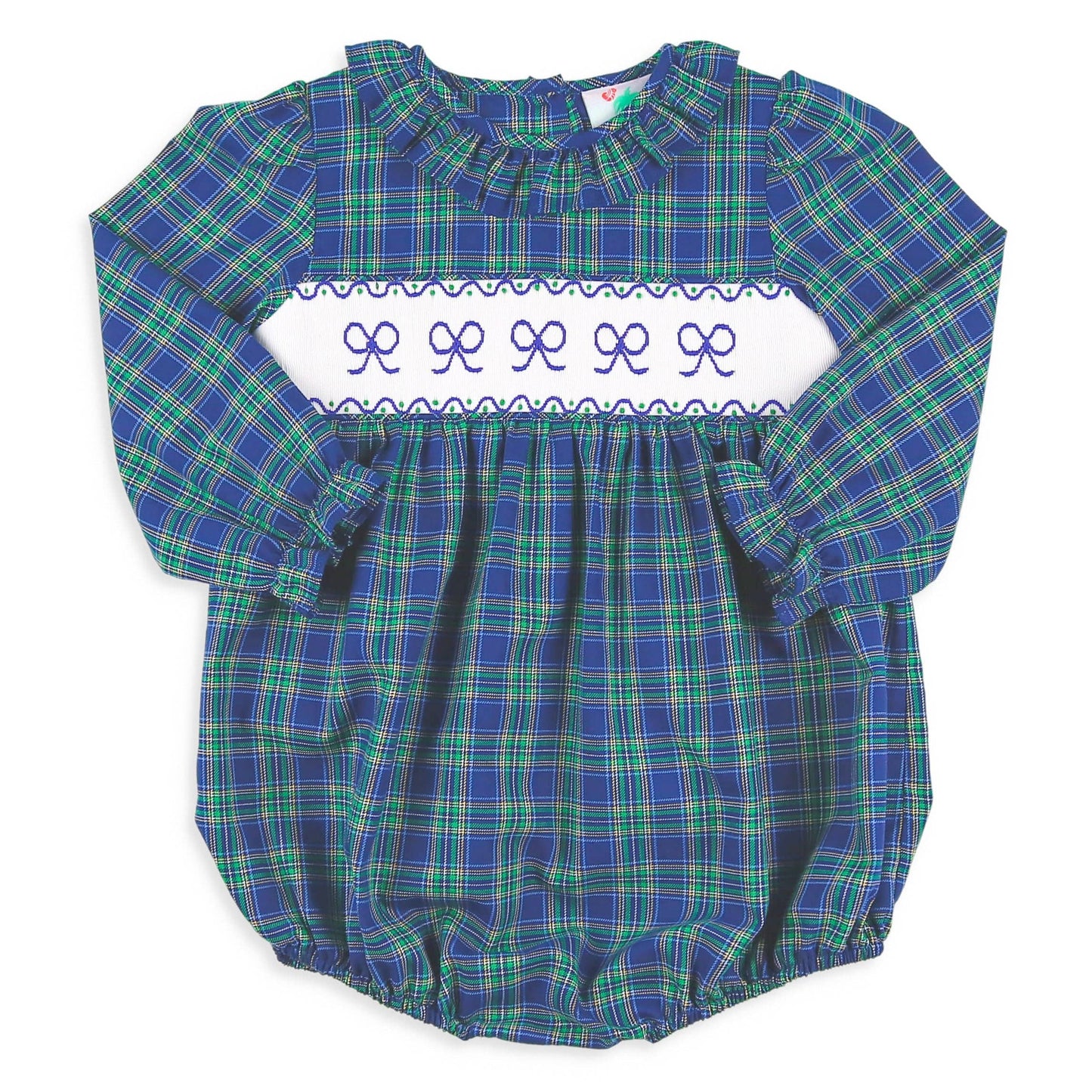Girls Smocked Bubble - Midnight Tartan